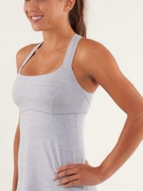 lululemon athletica Light Gray Support Tank Top